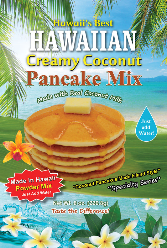 (12 Pack- $4.99 each bag) CREAMY COCONUT PANCAKE POWDER MIX, Case Pack 12x8 oz, $59.88/Case ($4.99 Each), CLICK ON PICTURE TO PURCHASE (TOP SELLER)