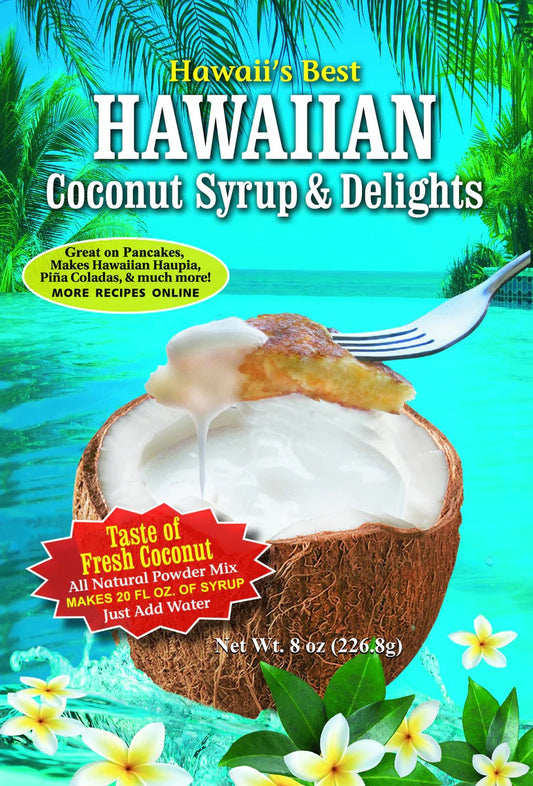 (12 Pack- $4.99 each bag) CREAMY COCONUT SYRUP POWDER MIX (HAWAII'S BEST!), Case Pack 12x8 oz, $59.88/Case ($4.99 Each), CLICK ON PICTURE TO PURCHASE (TOP SELLER)